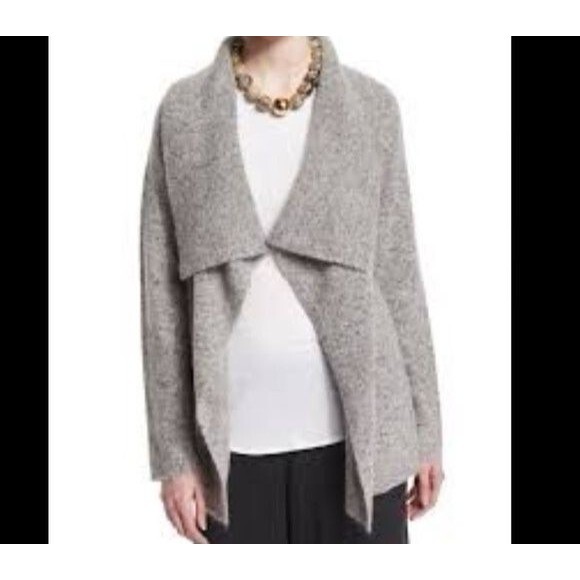 Eileen Fisher Wool Mohair Open Shawl Size XL Jacket Cardigan Speckle Office Cozy - Picture 2 of 11